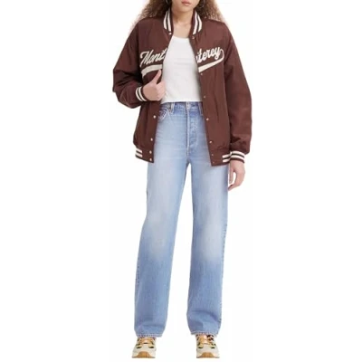 Afbeelding van Levi&#039;s Ribcage FULL Length Button FLY Straight leg jeans, Dames, Maat: 33x32, Samba tango light