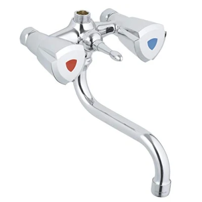 Afbeelding van Grohe costa trend douchemengkraan wand tweegreeps 2 gats bovendeel niet keramisch 120mm hart zonder koppelingen chroom 26013000