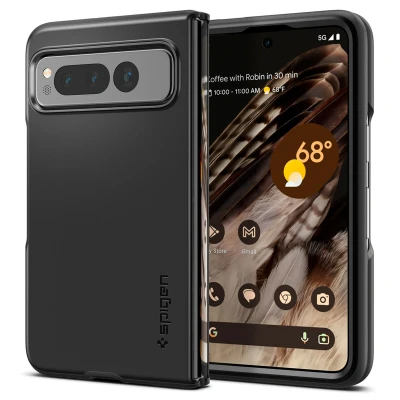 Afbeelding van Google Pixel Fold Hoesje Kunststof Spigen Hardcase/Backcover Zwart Telefoonhoesje
