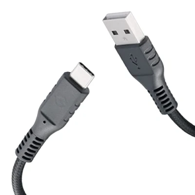 Afbeelding van Celly, kabel met USB en C stekkers, lijn Black Label, PVC snel opladen, van 2 m, tot 3 A uitgangsvermogen, zwart