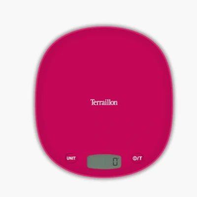 Afbeelding van Terraillon Keukenweegschaal, tarra, vloeistofomzetting, geïntegreerde handgreep, bereik 3 kg, macaron One Cherry, fuchsia roze