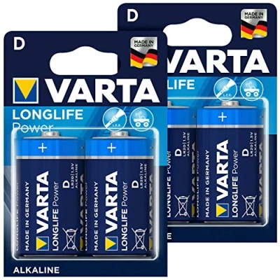 Afbeelding van Varta Longlife Power Alkaline batterij, type Mono/D/LR20, 1,5 V, set van 4