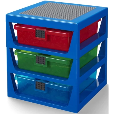 Afbeelding van Opergbox LEGO met 3 Lades Blauw