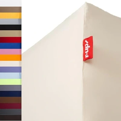 Afbeelding van r up Hoeslakens 180 x 200 220 tot 35 cm hoogte, vele kleuren 100% katoen, 130 g/m², Oeko Tex, stressvrij, ook voor boxspringbedden (natuur)