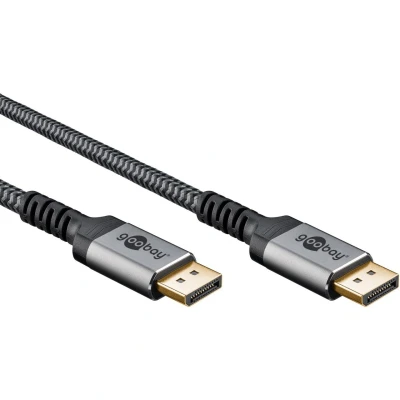 Afbeelding van Goobay DisplayPort Cable, DP 1.4, 2 m, Sharkskin Grey