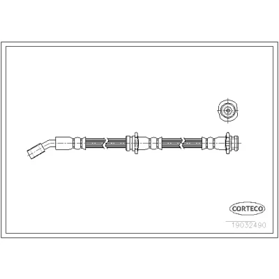 Afbeelding van CORTECO 19032490 Remslang Vooras 495mm NISSAN: Micra II Hatchback (K11) 1.0 i 16V, 1.3 16V 1992 2000