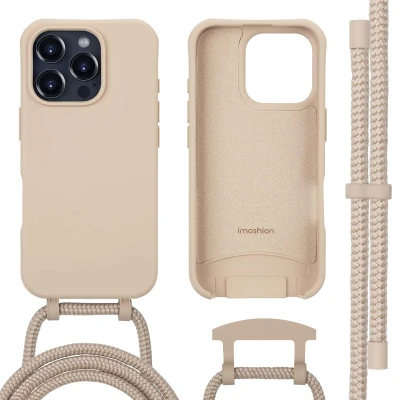 Afbeelding van Apple iPhone 16 Pro MagSafe Hoesje Siliconen en TPU (zacht) imoshion Softcase/Koordhoesje/Backcover Beige Telefoonhoesje Black Friday Deals