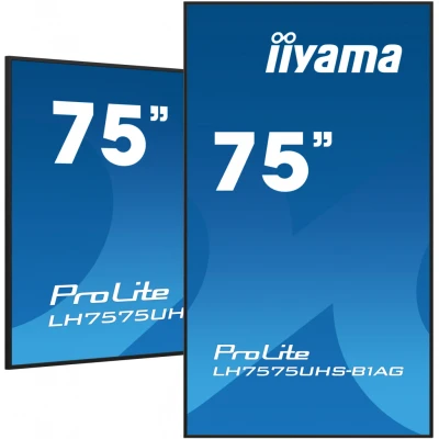 Afbeelding van Iiyama ProLite LH7575UHS B1AG Digital Signage display Energielabel: G (A G) 190.5 cm (75 inch) 3840 x 2160 Pixel 24/7 Anti burn in functie, Media