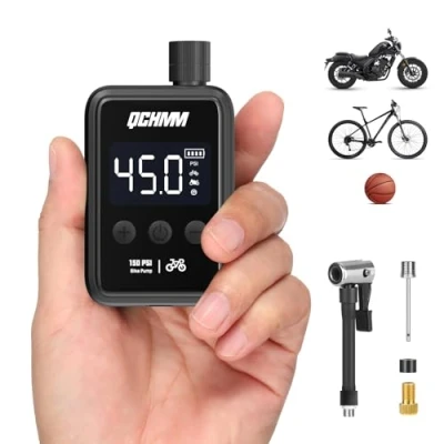Afbeelding van Mini fietspomp, elektrische fietspomp met digitale lcd drukmeter, ultrakleine 120 psi fiets luchtpomp, 500 mAh, type C oplaadbare accu, minipompen voor fietsen