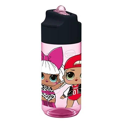 Afbeelding van L.O.L. Surprise! P os 31947 Surprise waterfles voor meisjes, doorzichtige fles met geïntegreerd rietje om op te vouwen, ca. 540 ml, gemaakt van plastic, BPA en ftalaatvrij