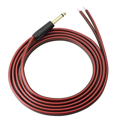 Afbeelding van 1/4 TS naar luidspreker kale draad, audiokabel 6,35 mm mannelijke mono adapter vervanging open einde vergulde OFC HiFi luidsprekerkabel versterker patchkabel voor DJ toepassing
