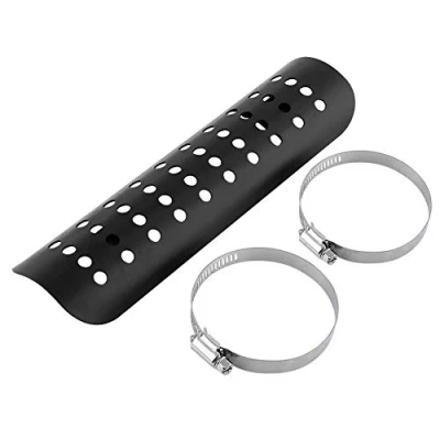 Afbeelding van Universal Metal Exhaust Heat Shield Auto Motorfiets Uitlaat Muffler Pijp Warmte Isolatie Cover Heel Guard Recht default Zwart Hitteschilden/omslagen