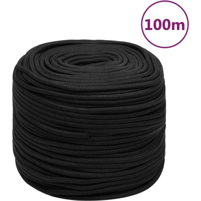 Afbeelding van vidaXL Boottouw 8 mm 100 m polypropeen zwart