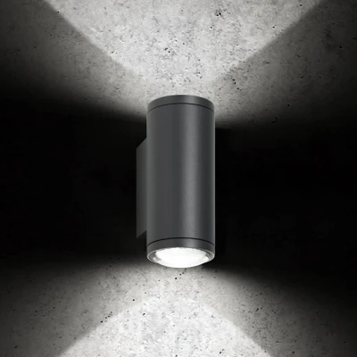 Afbeelding van LCD LED buiten wandlamp 5156, 2 x 9 W, up &amp; down, grafiet, aluminium