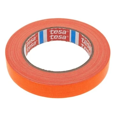 Afbeelding van Tesa 4671 Gaffer Textieltape, gekleurde PE gecoate stof, hoge dikte, binnen en buiten, sterk klevend, voor kunst entertainment, bewegwijzering, 19 mm x 25 m (neonoranje)