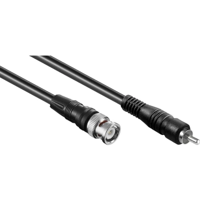 Afbeelding van BNC (m) Tulp RCA kabel RG59 75 Ohm / zwart 1 meter
