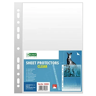 Afbeelding van D.RECT A4 Transparante Enveloppen Documentenveloppen 50 µm/mic/micron dikte: 0,05 mm 100 Stuks Folieverpakking Transparant Glashelder folies Folie