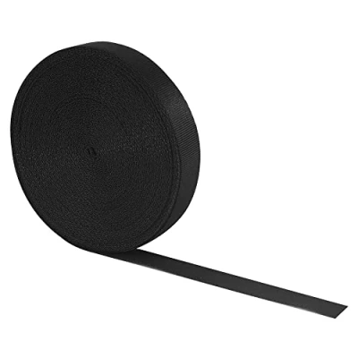 Afbeelding van RETON 15 mm 10 meter zwarte nylon zware singelband, duurzame bagageriemen, elastische tasriemen voor bagage, koffer, rugzak, rugzakken, vrachtband, doe het zelf accessoires (15 mm, meter), Zwart