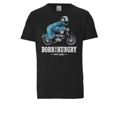 Afbeelding van Logoshirt T Shirt Sesamstraße Krümelmonster Motorrad