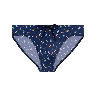 Afbeelding van HOM Summer Swim mini briefs Navy print mannen L