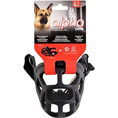 Afbeelding van Zeus Alpha TPR muilkorf voor grote honden, comfort fit design voorkomt bijten, blaffen en kauwen, zwart