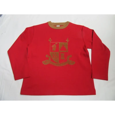 Afbeelding van petit bateau , jongens t shirt lange mouw rood ridder 6 jaar 114