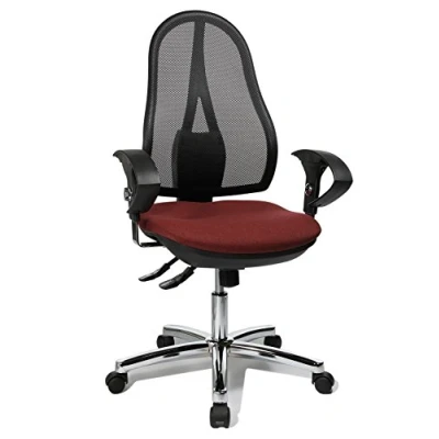Afbeelding van Topstar Open Point SY Deluxe Bureaudraaistoel Met Armleuningen, Bordeaux Rood, 48 x 109 cm