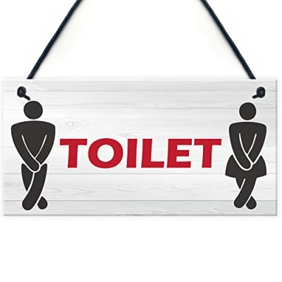 Afbeelding van RED OCEAN Retro Toilet Teken Grappige Vintage Pub Bar Club Opknoping Plaque Badkamer Loo Deur Decor