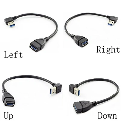 Afbeelding van superior ZRL® Usb 3.0 Hoek 90 graden Verlengkabel mannelijke naar vrouwelijke Adapter Koord 15 cm Rechts Links Omlaag
