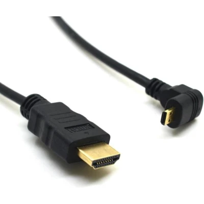 Afbeelding van Micro HDMI kabel 90 haaks naar beneden versie 1.4 (4K 30Hz) 0,50 meter