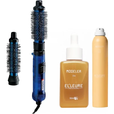 Afbeelding van Babyliss PRO Warme Luchtborstel Blauw + Elleure Modeler Haarlak 300ml Olie 50ml bundel/set/pakket