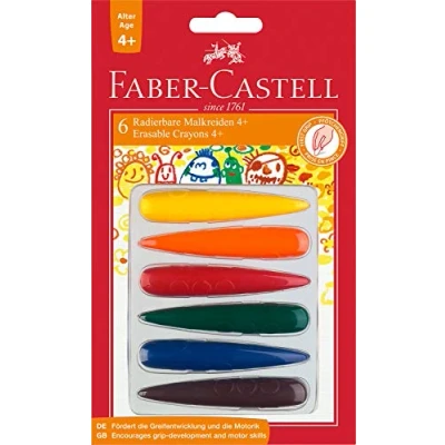 Afbeelding van 5x Waskrijt Faber Castell potloodvormig 6 stuks blister