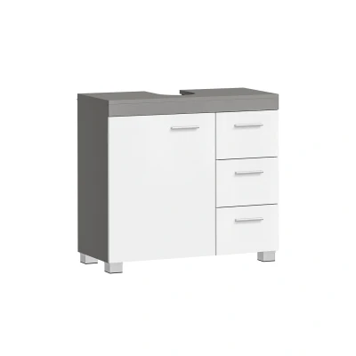 Afbeelding van Wastafelonderkast wastafelkast opbergruimte onder de gootsteen 2 vakken MDF 30 cm x 70 64