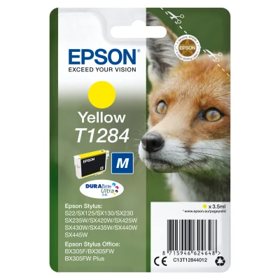 Afbeelding van Epson Fox Singlepack Yellow T1284 DURABrite Ultra Ink (C13T12844022)