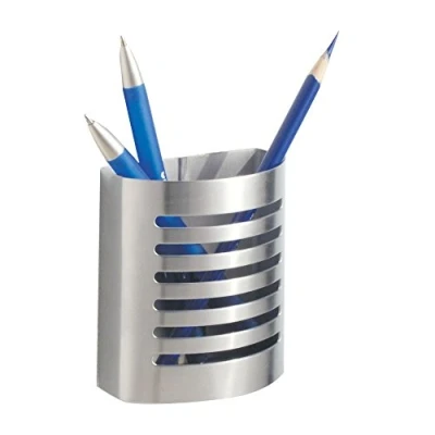 Afbeelding van iDesign Pennenhouder, kleine bureau organizer van roestvrij staal, magnetische beker voor pennen en andere gebruiksvoorwerpen, mat zilver (85170)