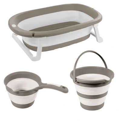 Afbeelding van Dolu Bath Set 3 in 1 Foldable Stone Grey