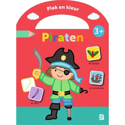 Afbeelding van Uitgeverij ballon kleur en stickerboek plak piraten