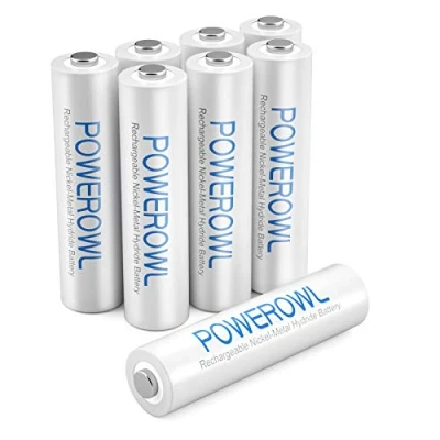 Afbeelding van POWEROWL AAA batterij Ni MH oplaadbare batterijen (1,2 V geringe zelfontlading, 1000 mAh) 8 stuks