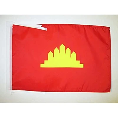 Afbeelding van Volksrepubliek Kampuchea Vlag 45x30 cm koorden historische cambodian SMALL vlaggen 30 x 45 Banner 18x12 in Hoge kwaliteit AZ FLAG