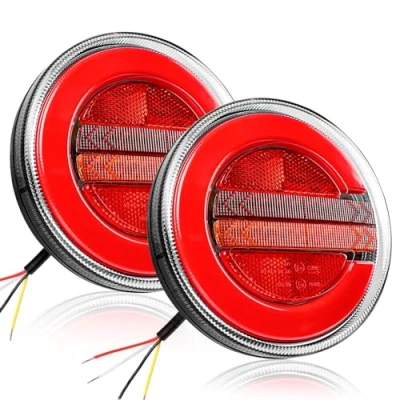 Afbeelding van Yinaolan 2 stuks LED achteraanhangwagenverlichting, 12 / 24V waterdichte achterlicht stop remlicht richtingaanwijzer indicatorlamp voor caravan bestelwagen boot camper tractor E markering