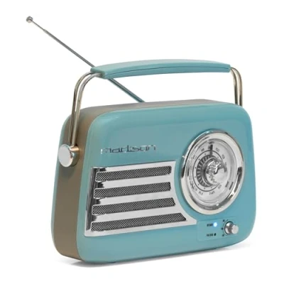 Afbeelding van Madison FREESOUND VR40BLU 30W Vintage Lange Batterij Radio Bluetooth, USB &amp; FM Blauw Vintage, Nostalgisch, Retro