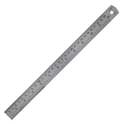 Afbeelding van Linex Stalen liniaal, 30 x 1,9 cm (l b), en inch schaal, met conversietabel