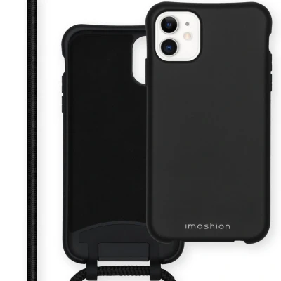 Afbeelding van Apple iPhone 11 Hoesje Siliconen en TPU (zacht) iMoshion Softcase/Koordhoesje/Backcover Zwart Telefoonhoesje