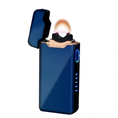 Afbeelding van SKRFIRE elektrische aansteker winddicht, vlam plasma boogaansteker oplaadbare USB vlamaansteker met batterij indicator (glanzend blauw)