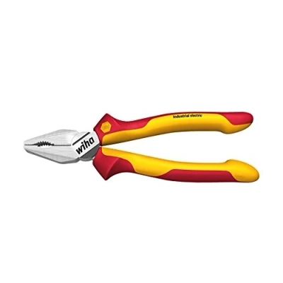 Afbeelding van Wiha Krachtcombinatietang Industrial electric met DynamicJoint® en OptiGrip extra lang snijvlak 180 mm In blister 38855