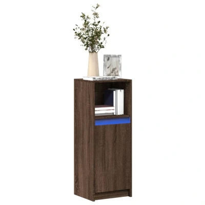 Afbeelding van Dressoir met LED 38x34x100 cm bewerkt hout bruin eikenkleur