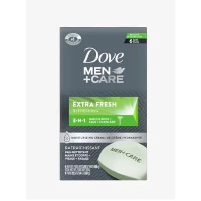Afbeelding van Dove Mannen+Care Lichaam en Gezicht Bar, Extra Verse 4 Oz, 6 Bar door