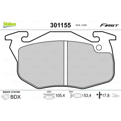 Afbeelding van Valeo Remblokset 301155
