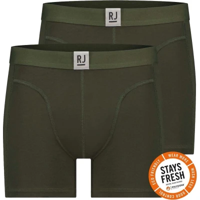 Afbeelding van RJ Bodywear Everyday Breda boxer (2 pack) heren normale lengte donkergroen Maat: S