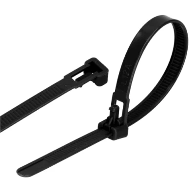 Afbeelding van GARDENIX plantenbinders, kabelbinders 100 stuks (7,6 mm x 250 mm, zwart), herbruikbaar, verstelbaar
